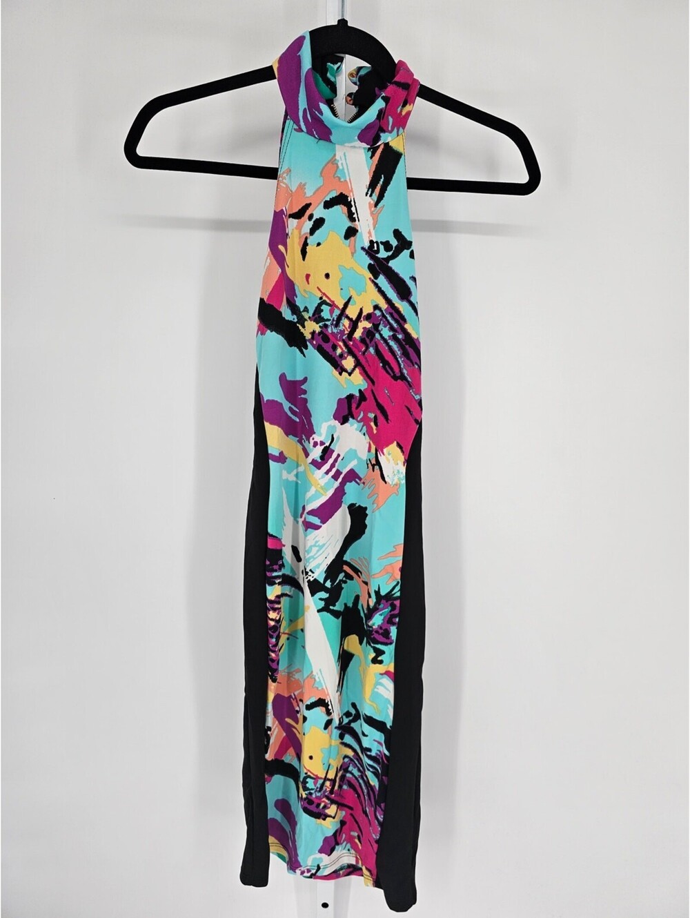 Nicki Minaj Women's Multicolored Tie-Dye Sleeveless Halter-Neck Dress Size M